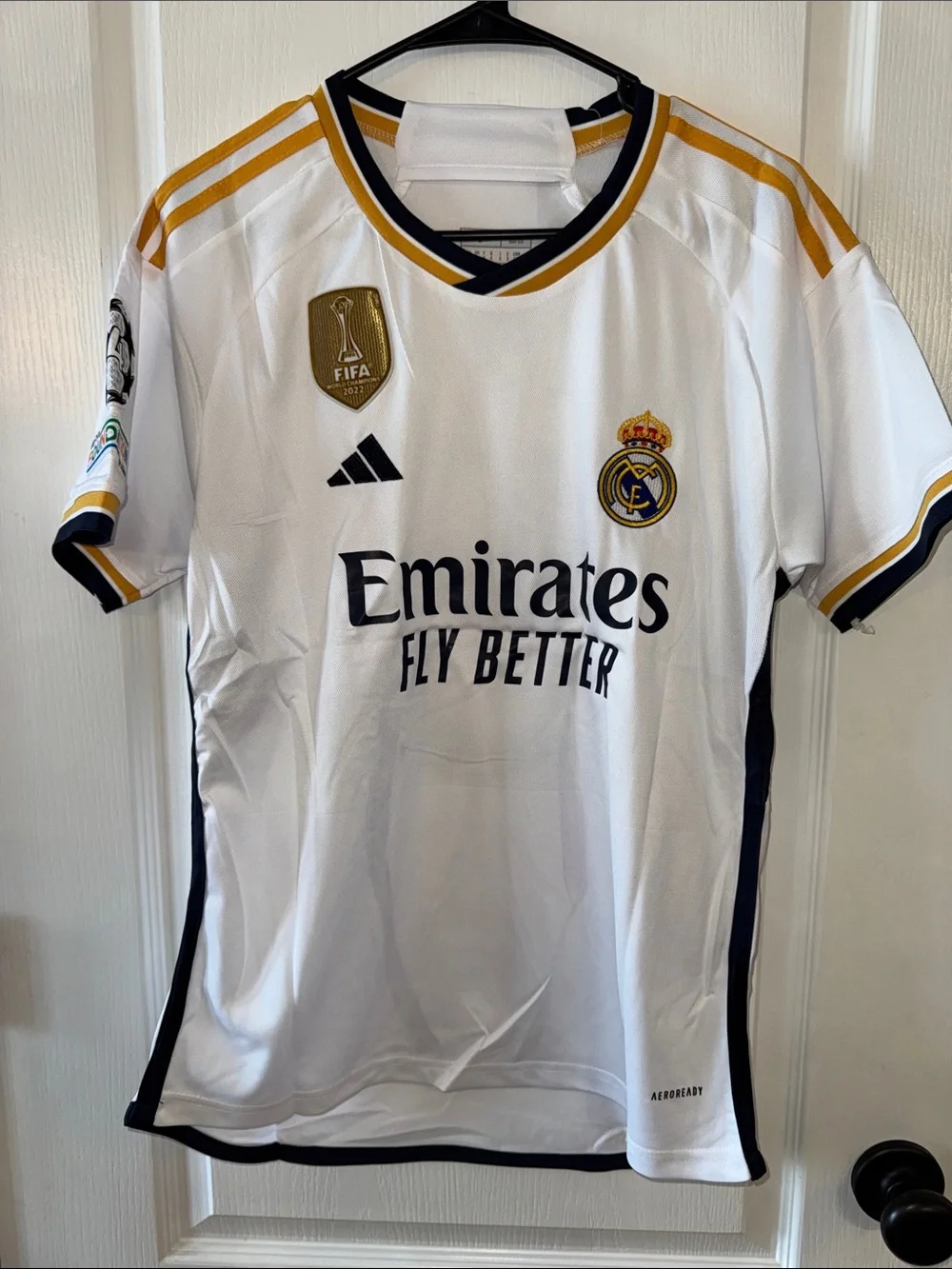adidas Real Madrid Home Jersey - White & Gold Trim
